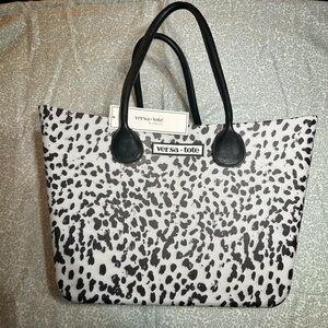 Versa Tote- White with black spots- NWT